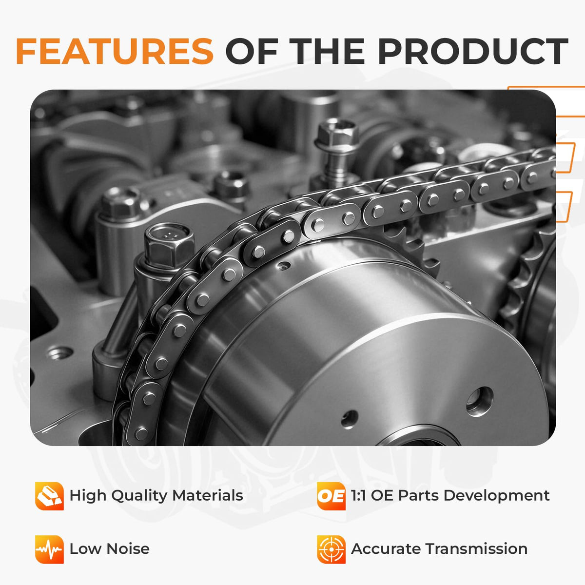 Autoexact intake cam sprocket close-up highlighting precise machining and fit