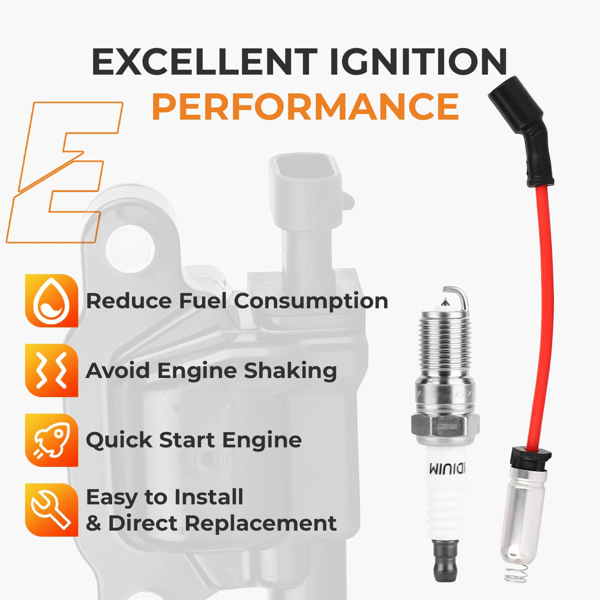 autoexact iridium spark plug tip detail showing fine-wire longevity benefit