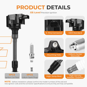 autoexact kit contents laid out showing four coils and four plugs ready for installation