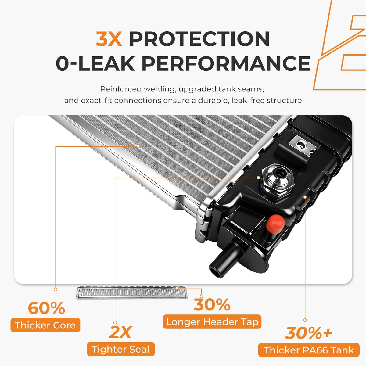 autoexact side header detail showing welds and seals for leak-resistant durability