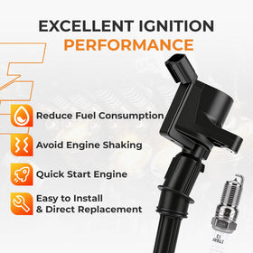 Autoexact ignition coil close-up highlighting durable epoxy potting and heat resistance
