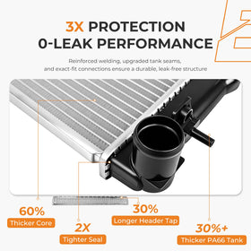 autoexact radiator beside ruler, shows accurate size and scale for fitting