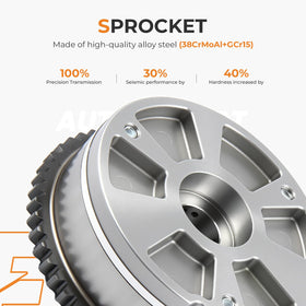 Autoexact timing chain link pattern image indicating fatigue-tested durability