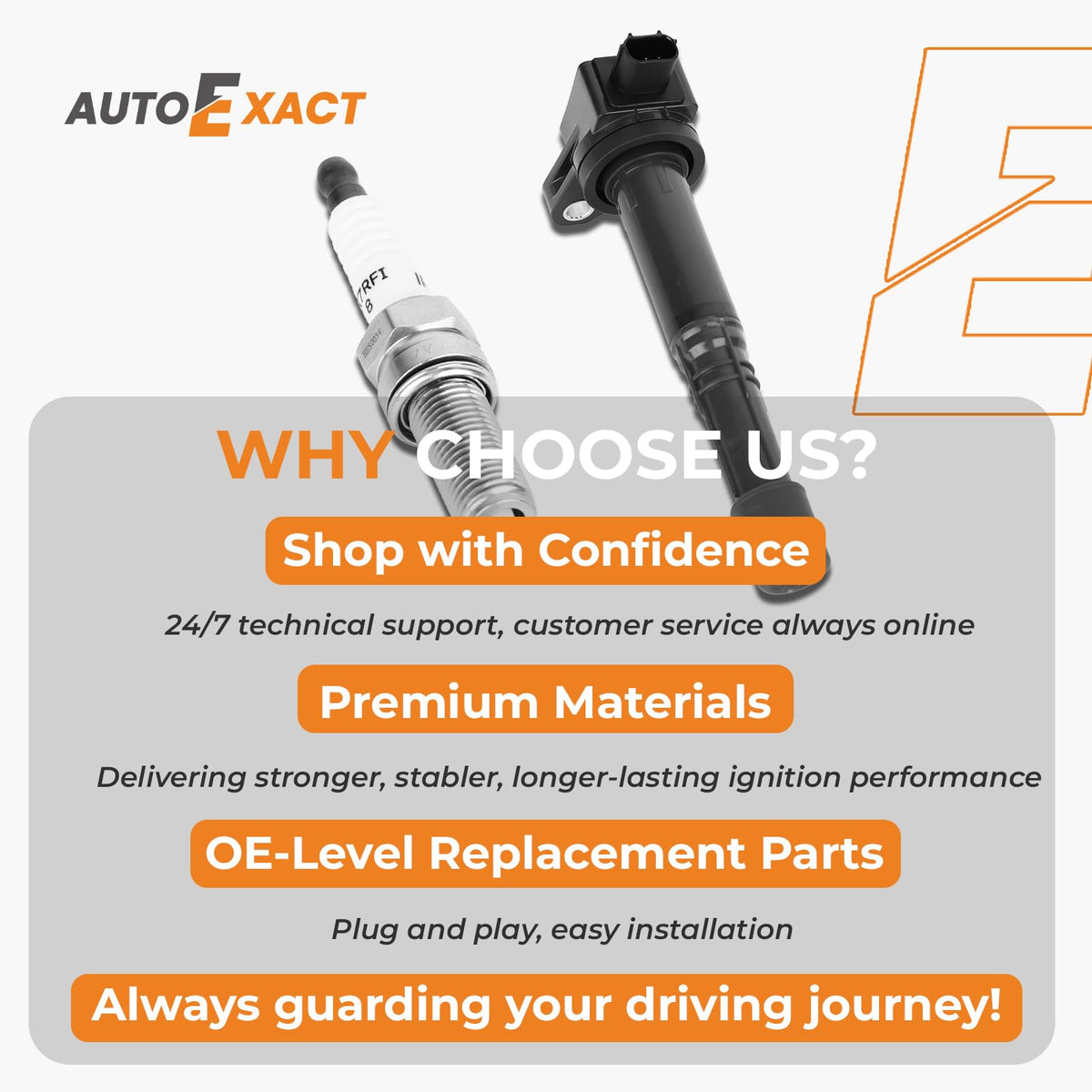 autoexact warranty and quality testing label showing product assurance