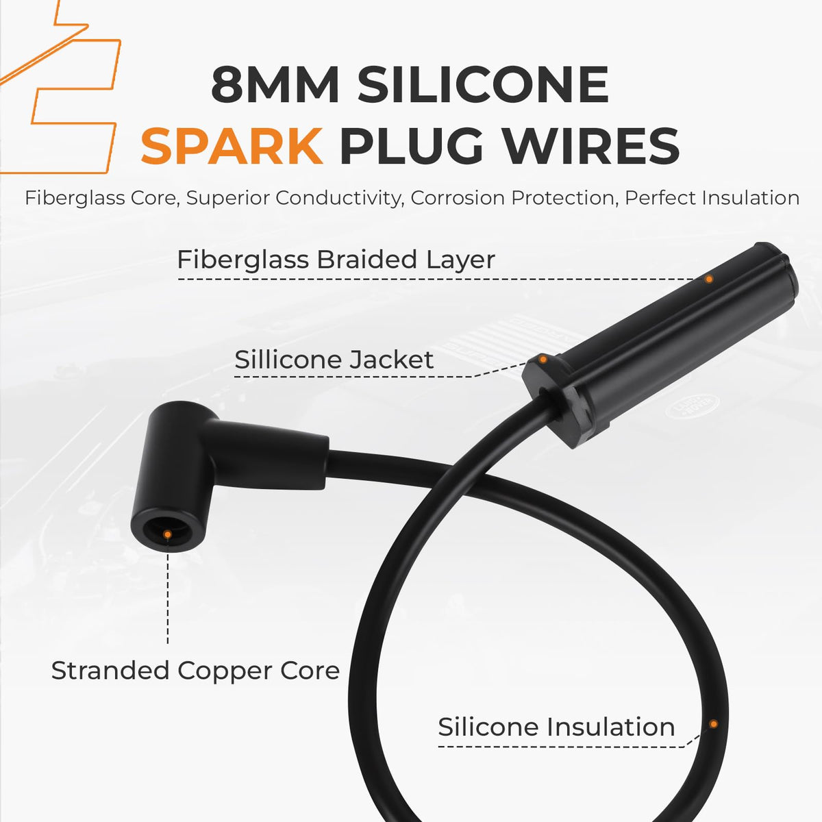 autoexact plug wires boot and spring contact demonstrating strong electrical connection