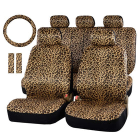 AUTOFAN front seats full view showing leopard print and protection