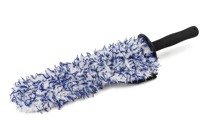 Autofiber Barrel Blade Lite front view showing blue plush microfiber and handle for precise cleaning