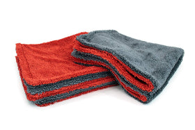 Autofiber Dreadnought Jr front view showing red and gray microfiber for quick drying