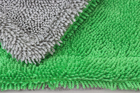 Autofiber close-up of double-twist pile texture highlighting superior absorbency benefit