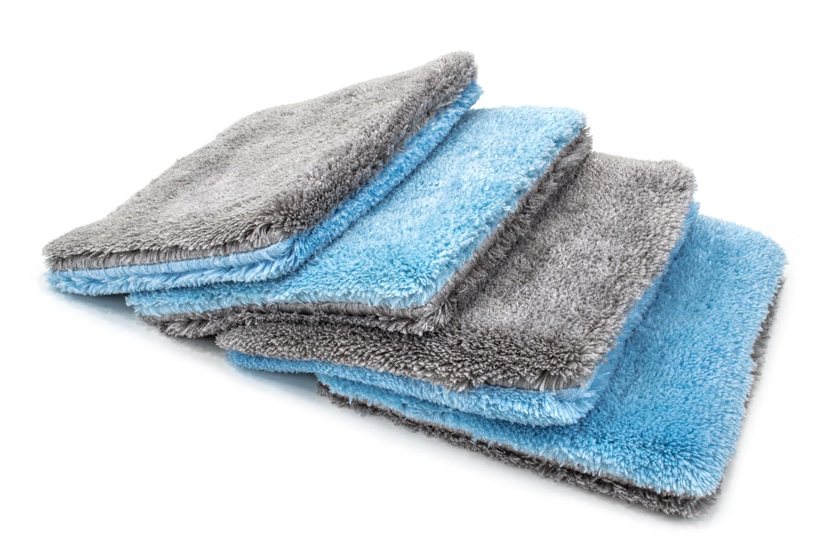 Autofiber Flat Out wash pads front view showing blue gray pack for safe paint care