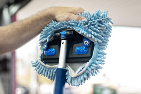 Autofiber close-up of rotating locking head protecting paint