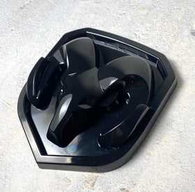 Autogem front grille emblem installed on RAM truck improving front-end style