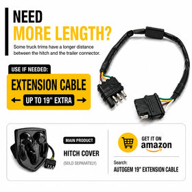 Autogem side profile of hitch cover highlighting slim durable construction benefit