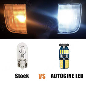 AUTOGINE close-up of LED chips showing 6000K brightness and durable construction