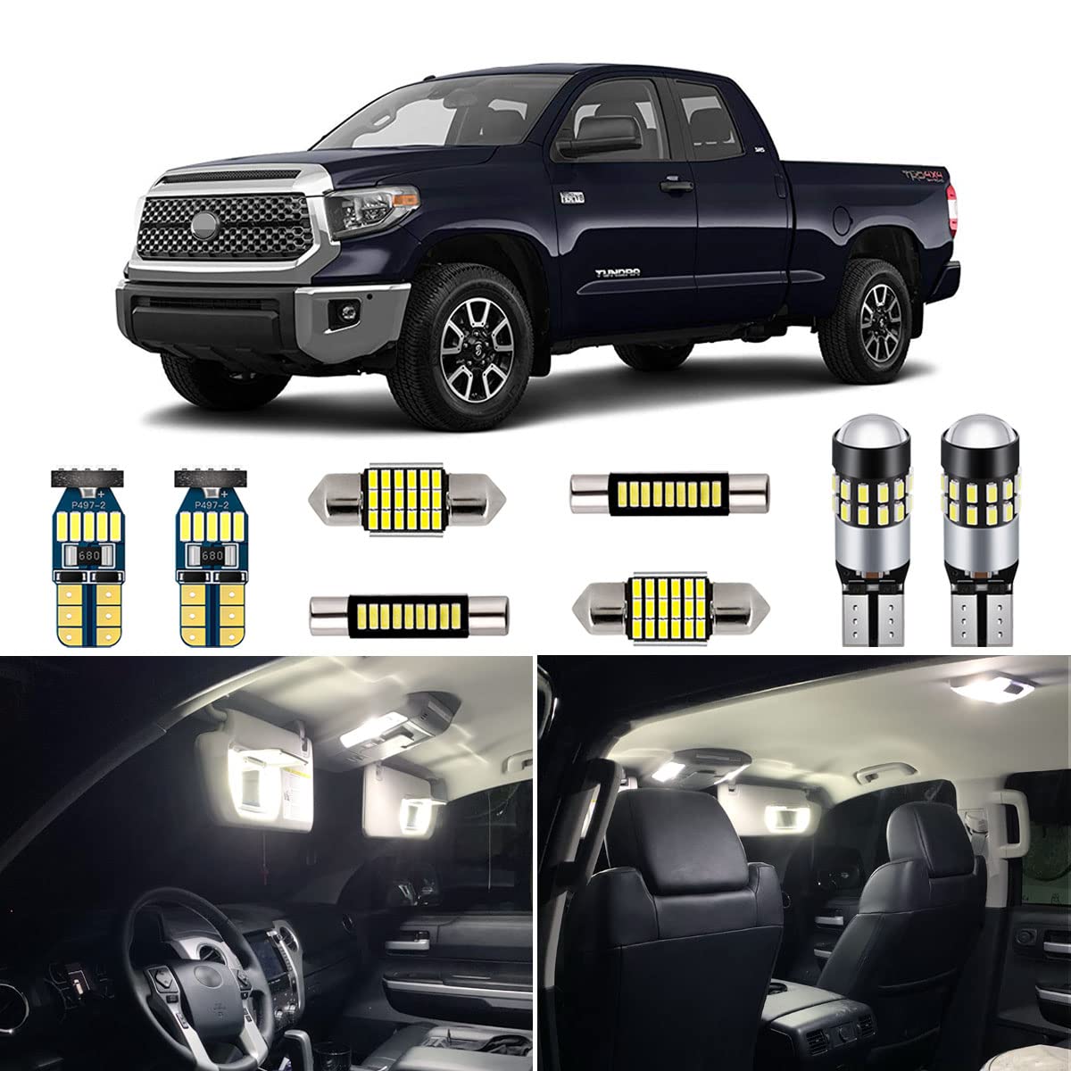 AUTOGINE front packaging showing complete Tundra LED kit and quick install benefit