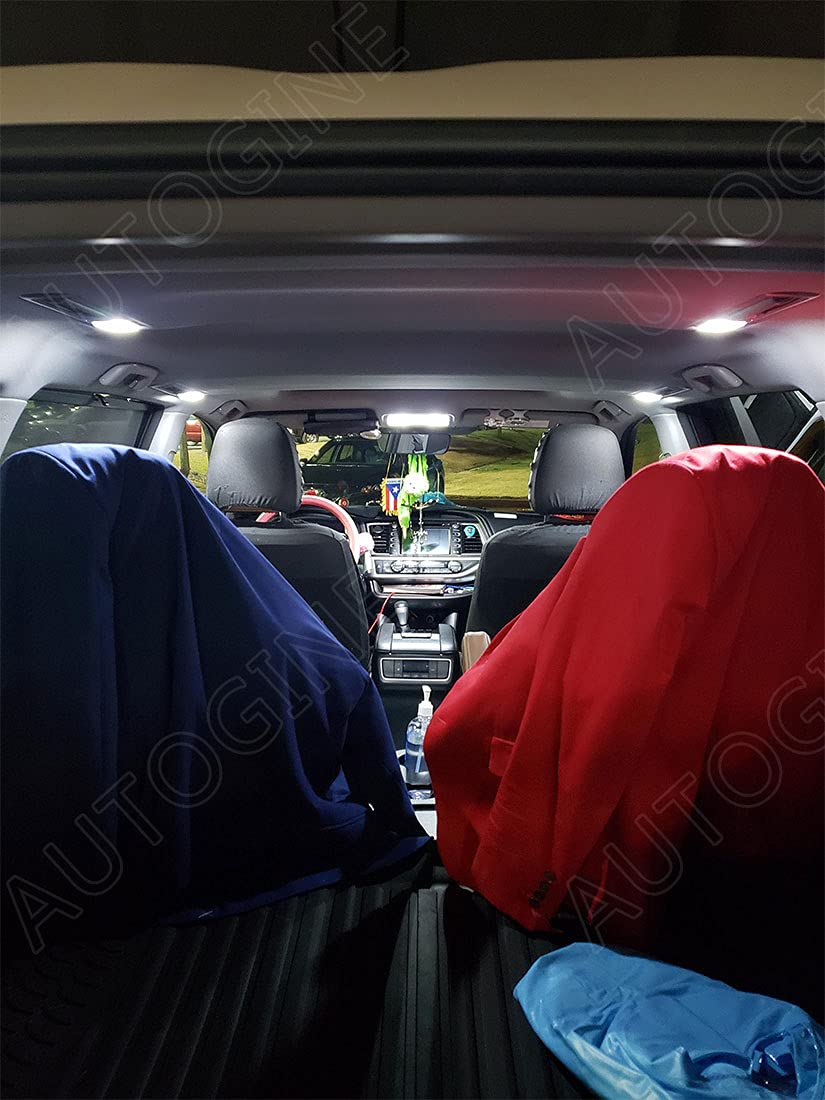 AUTOGINE interior lit inside a Highlander at night demonstrating brighter cabin light