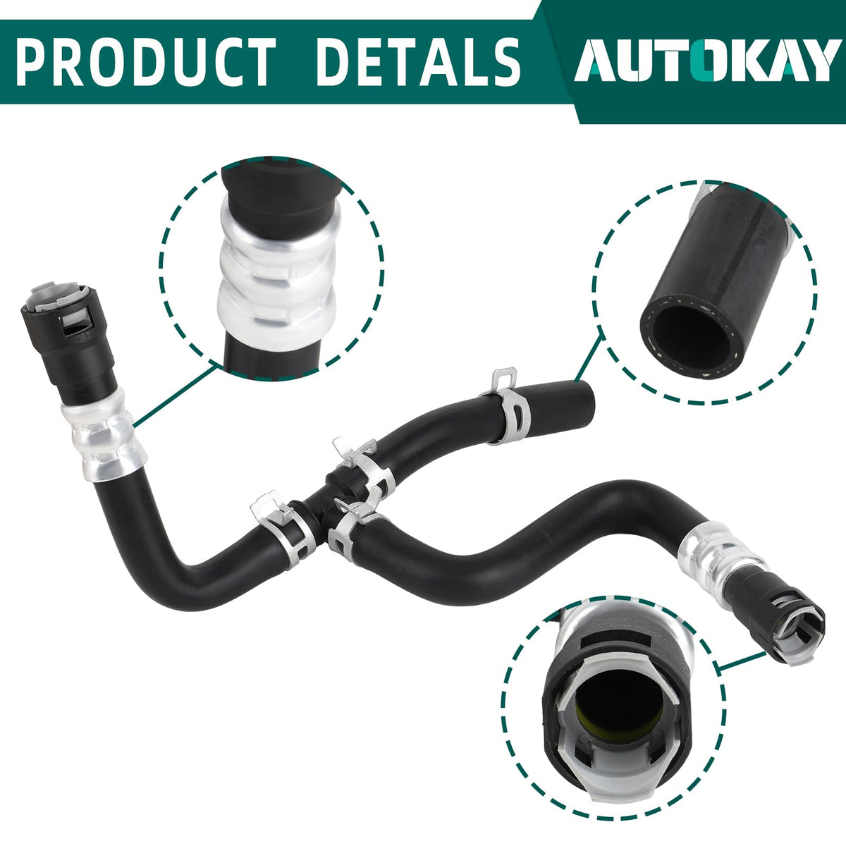 AUTOKAY hose end detail highlighting reinforced connector strength