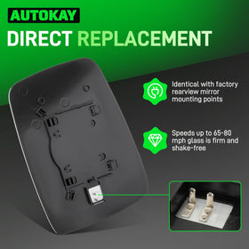 AUTOKAY chromed surface reflection reducing glare for clearer night driving