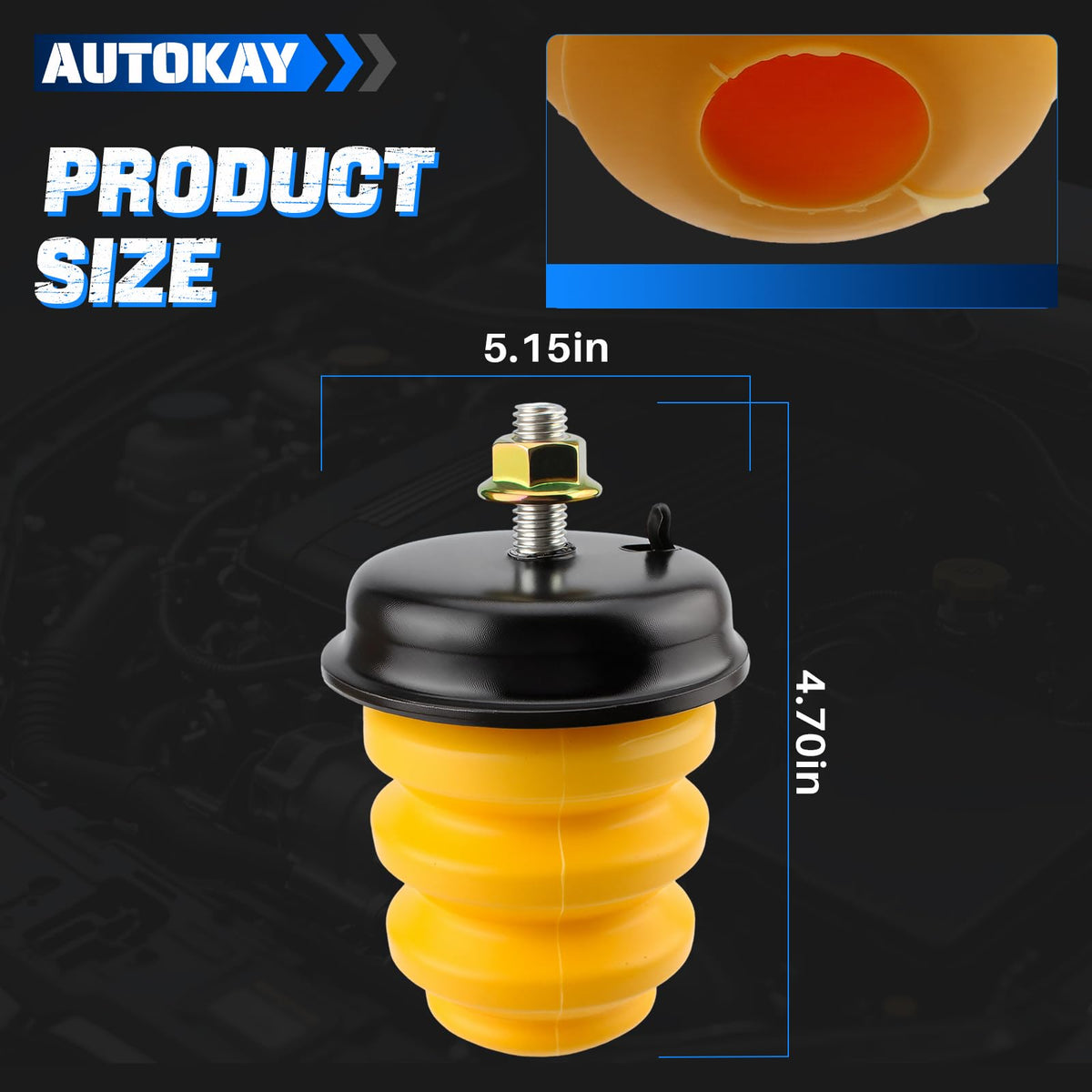 AUTOKAY bump stop beside ruler showing dimensions for confident part verification