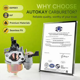 AUTOKAY carburetor size comparison with ruler showing compact universal fit