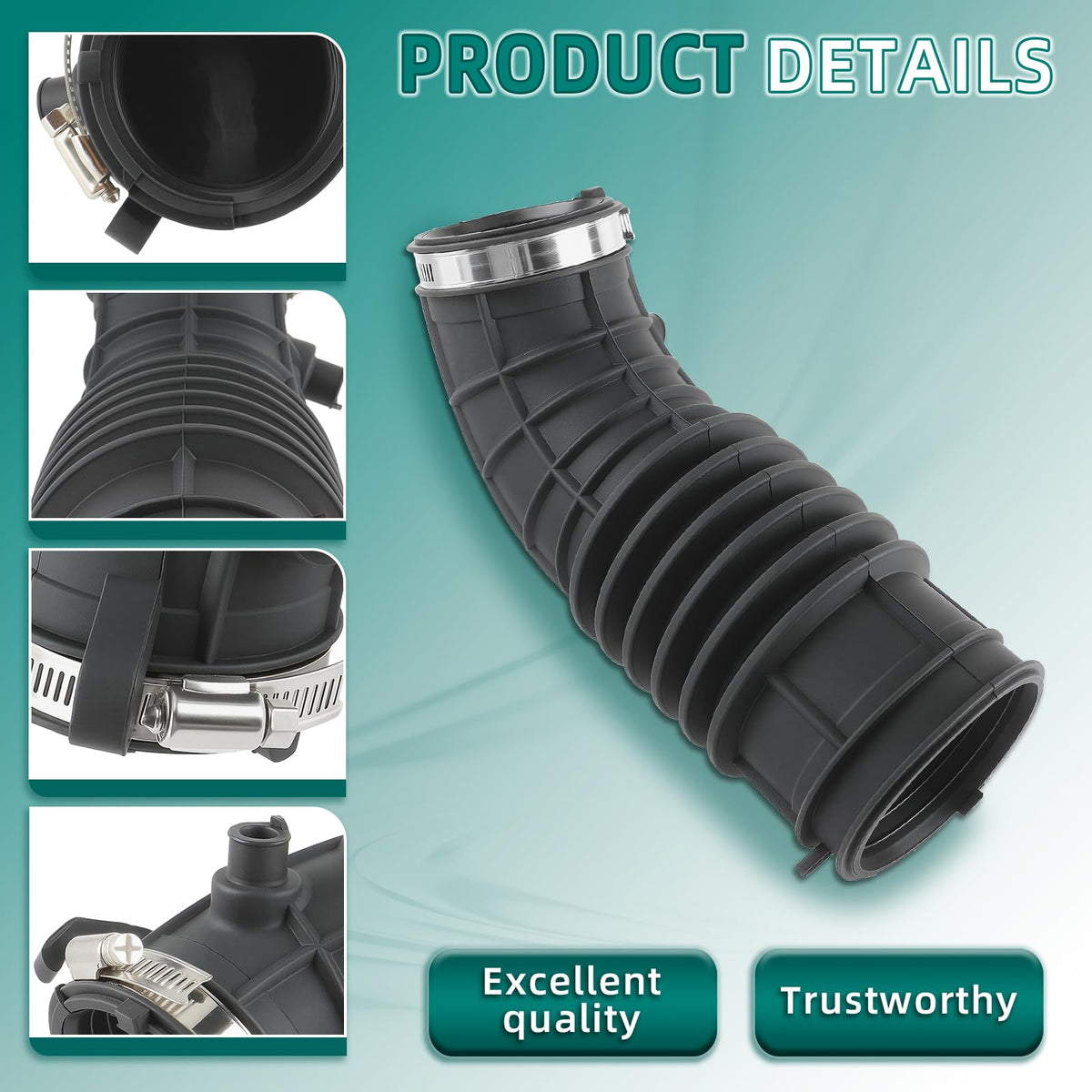 AUTOKAY hose close-up of ribbing showing reinforced flexible design benefit