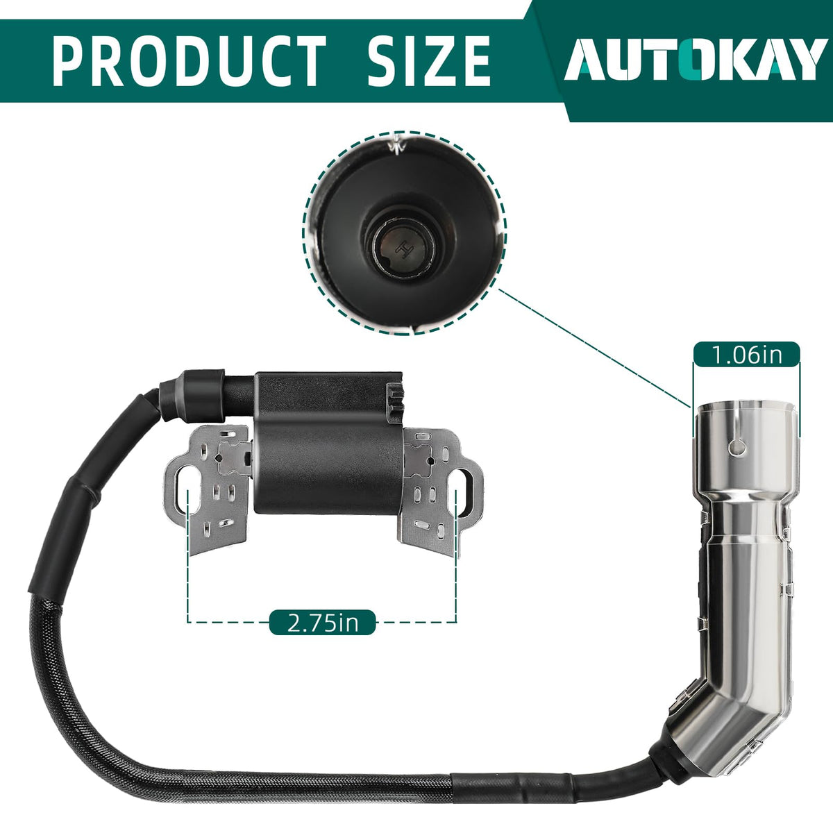 AUTOKAY ignition coil packaged single unit showing what’s included benefit