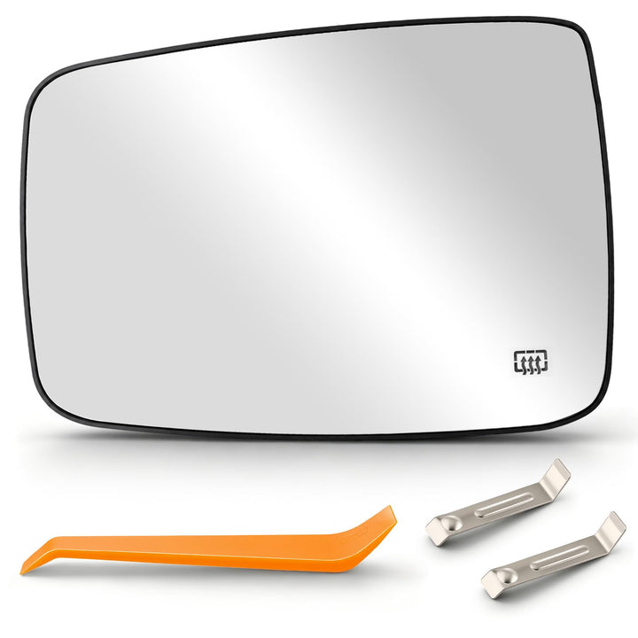 AUTOKAY left mirror front view showing exact OEM fit for easy replacement