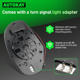 AUTOKAY clear mirror glass reflecting lane view for improved safety benefit