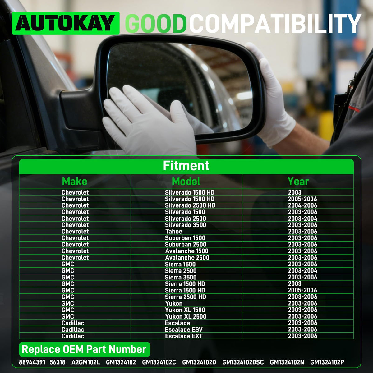 AUTOKAY close-up of heated element on mirror glass for fast defogging