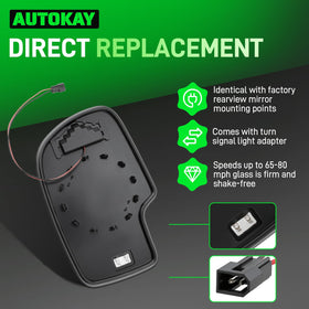 AUTOKAY packaged mirror with included converters and installation parts