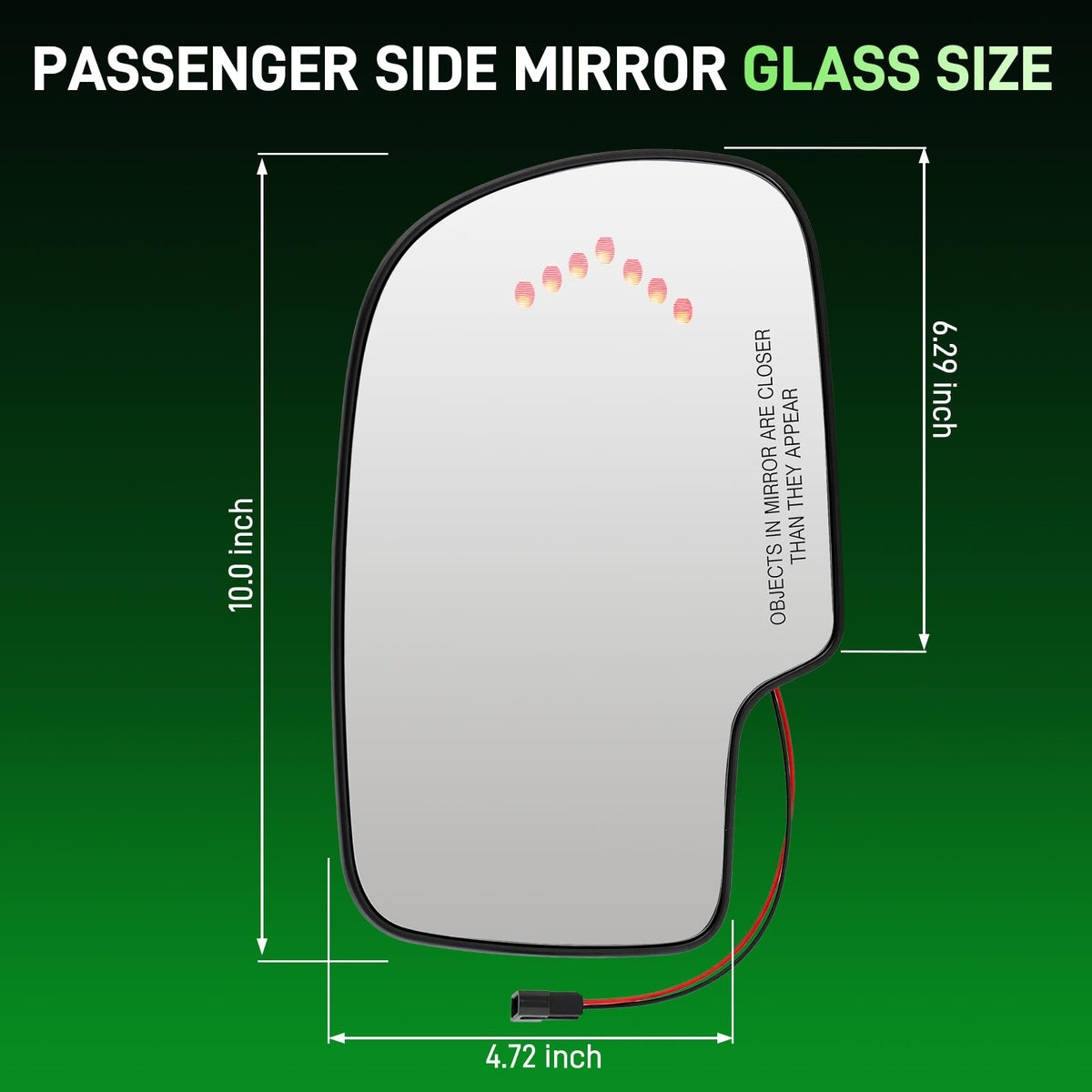 AUTOKAY mirror beside ruler showing dimensions for accurate fitment