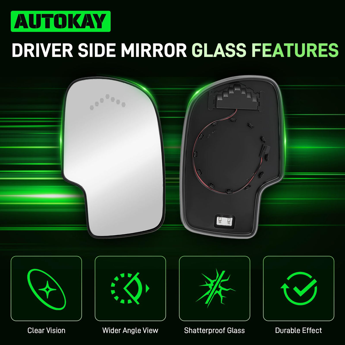 AUTOKAY detail of built-in turn signal improving side visibility and safety