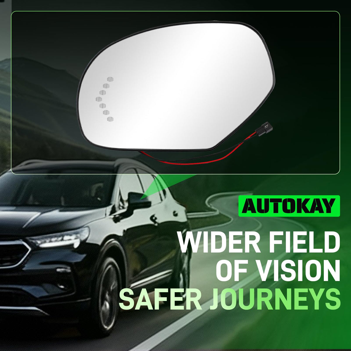 AUTOKAY illuminated turn signal at night improving nighttime visibility benefit