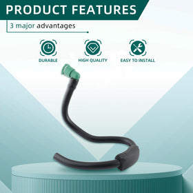 AUTOKAY hose next to ruler size comparison illustrating correct length and scale