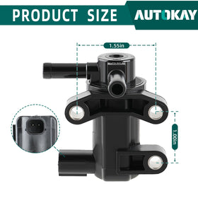 AUTOKAY purge valve next to ruler showing compact size for accurate fit benefit