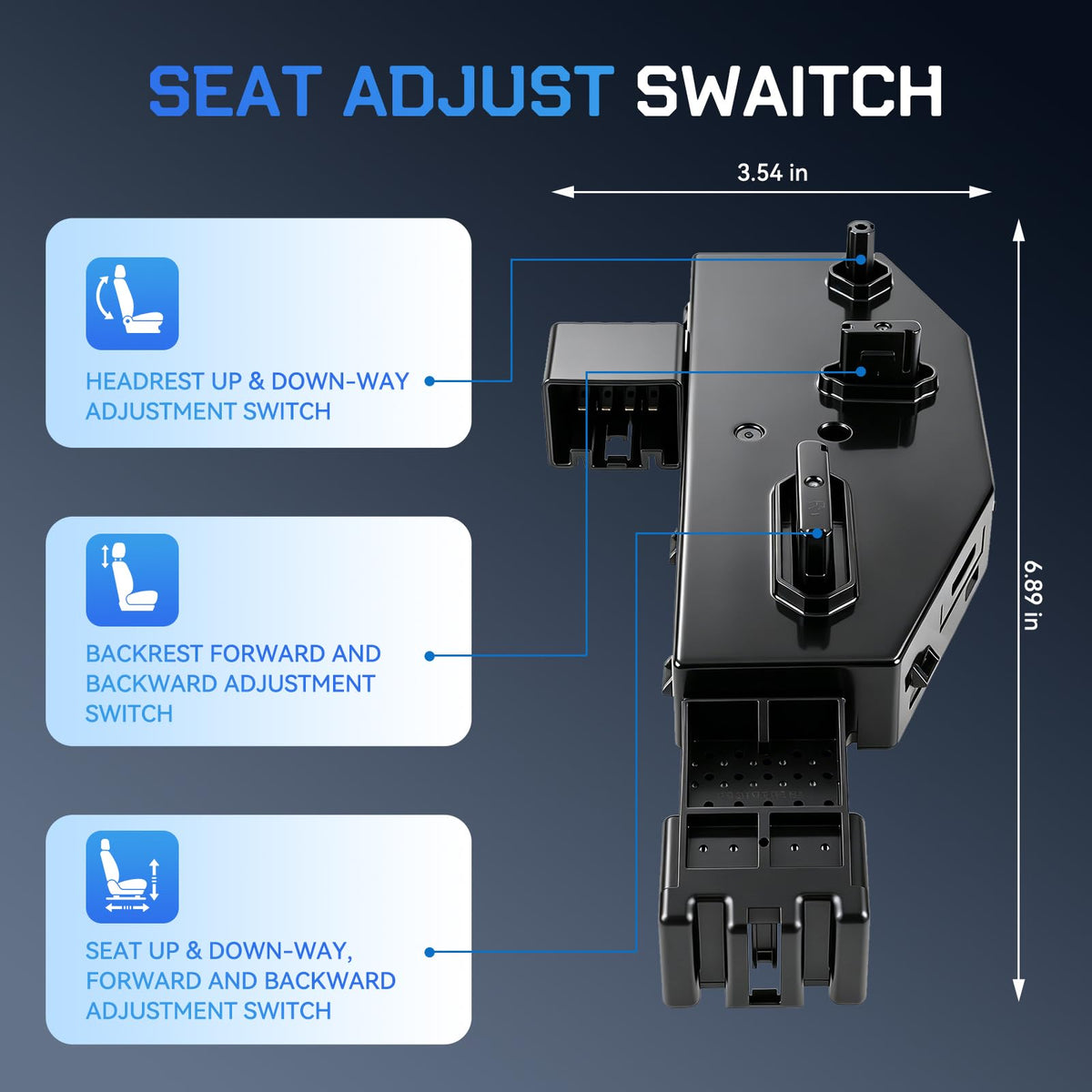 AUTOKAY switch side profile revealing low-profile fit and clean installation