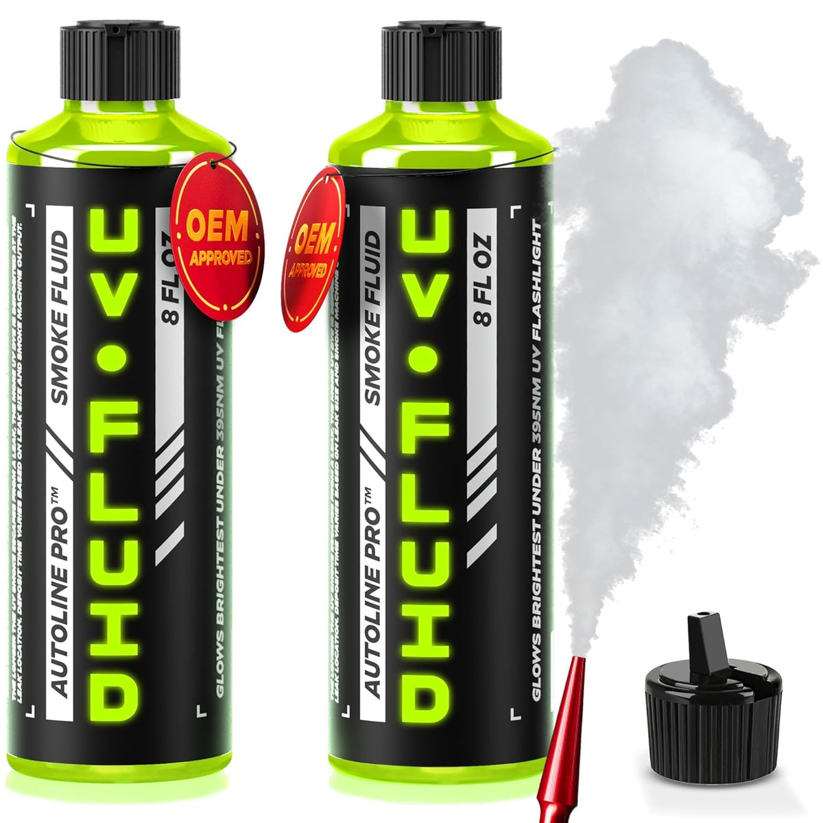AutoLine Pro front packaging showing two 8oz bottles for long runtime