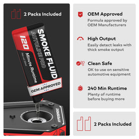 AutoLine Pro HyperSmoke scaled next to mechanic tools showing portable size for shop mobility