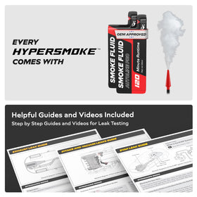 AutoLine Pro HyperSmoke next to toolbox illustrating compact size and shop portability