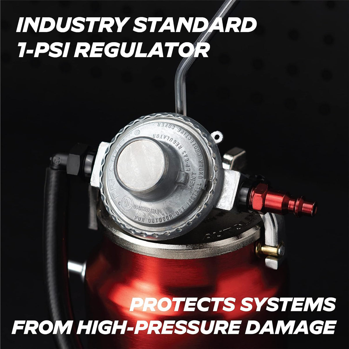AutoLine Pro tapered nozzle inserted into hose demonstrating precise smoke injection