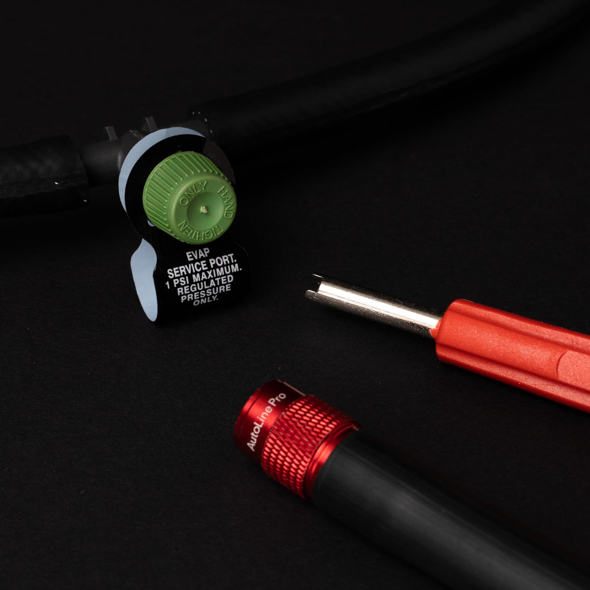 AutoLine Pro cone plug in use sealing an intake port for targeted smoke injection