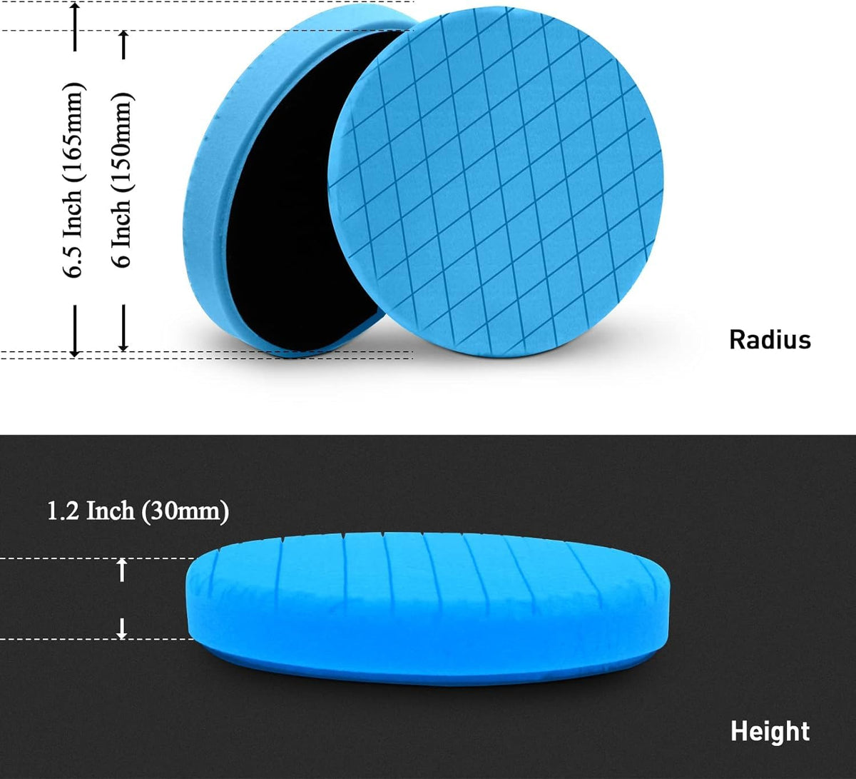 Autolock pad attached to 6-inch backing plate demonstrating secure fit benefit