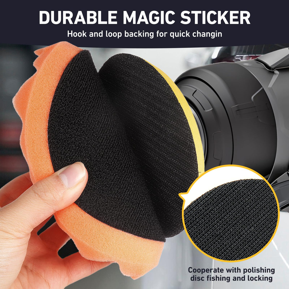 Autolock wool pad fibers close-up for aggressive cutting and paint correction