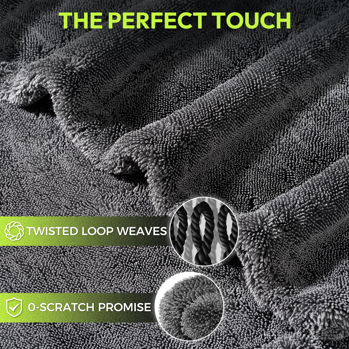 AutoManiacs edgeless towel detail protecting paint with scratch-free contact