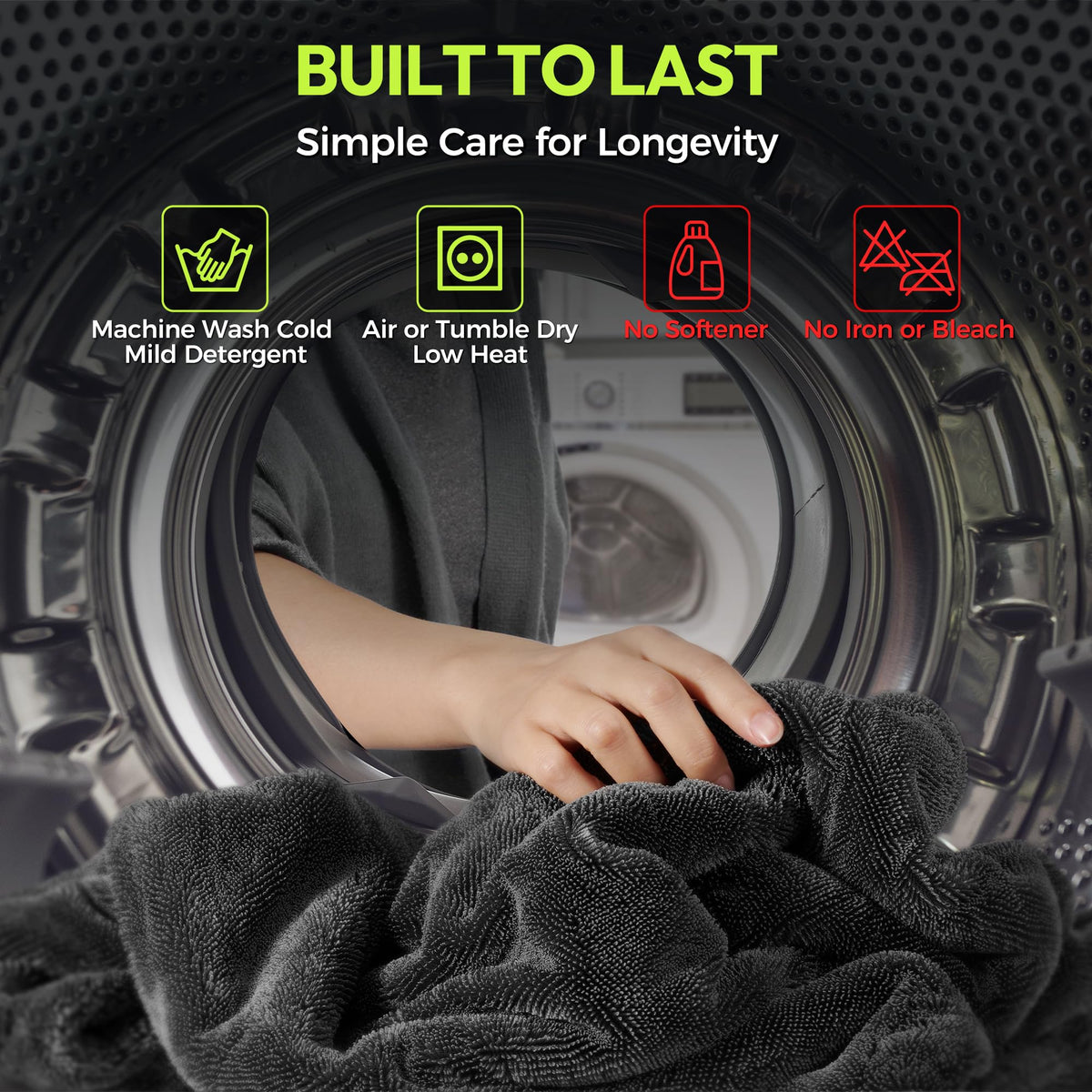 AutoManiacs towel soaking up water pool to demonstrate one-gallon absorption