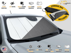 AutoMate Pro folded shade in storage bag for compact transport and protection