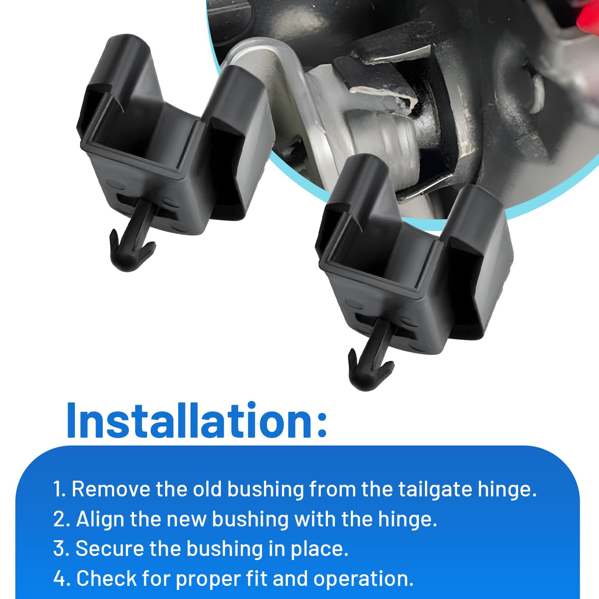Automkt bushing next to ruler showing compact size for easy replacement benefit