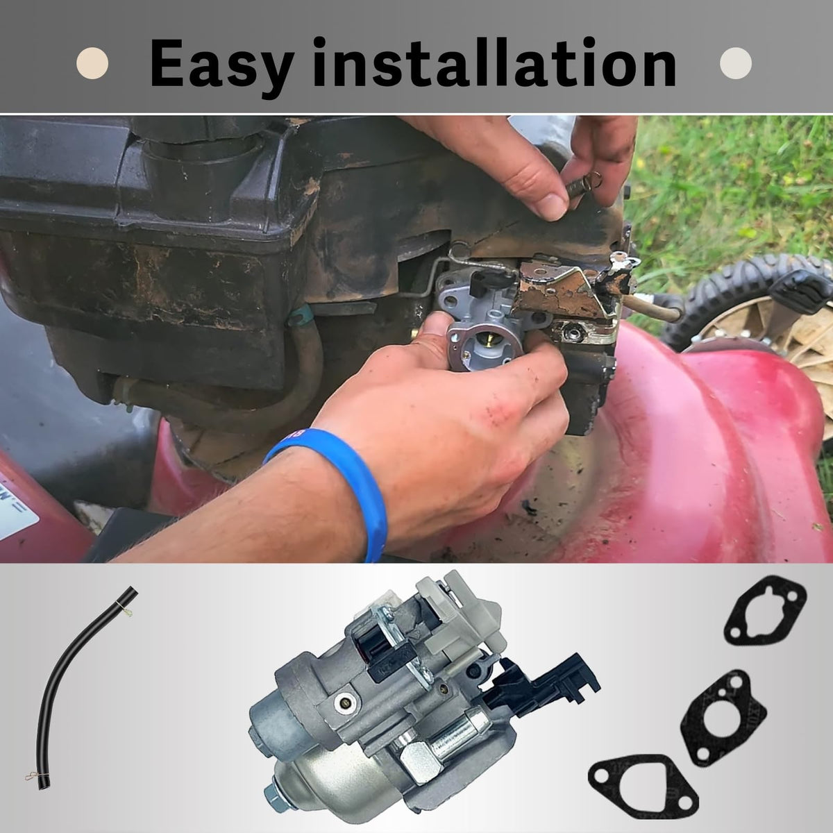 Automost HUAYI carburetor installed on lawn mower engine benefit: restores smooth running