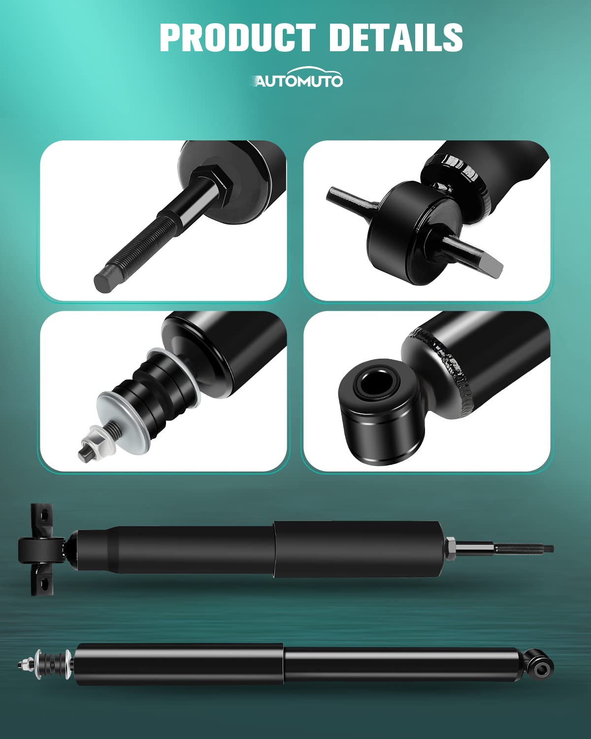 AUTOMUTO rear shock assembly displayed to highlight robust construction and stability