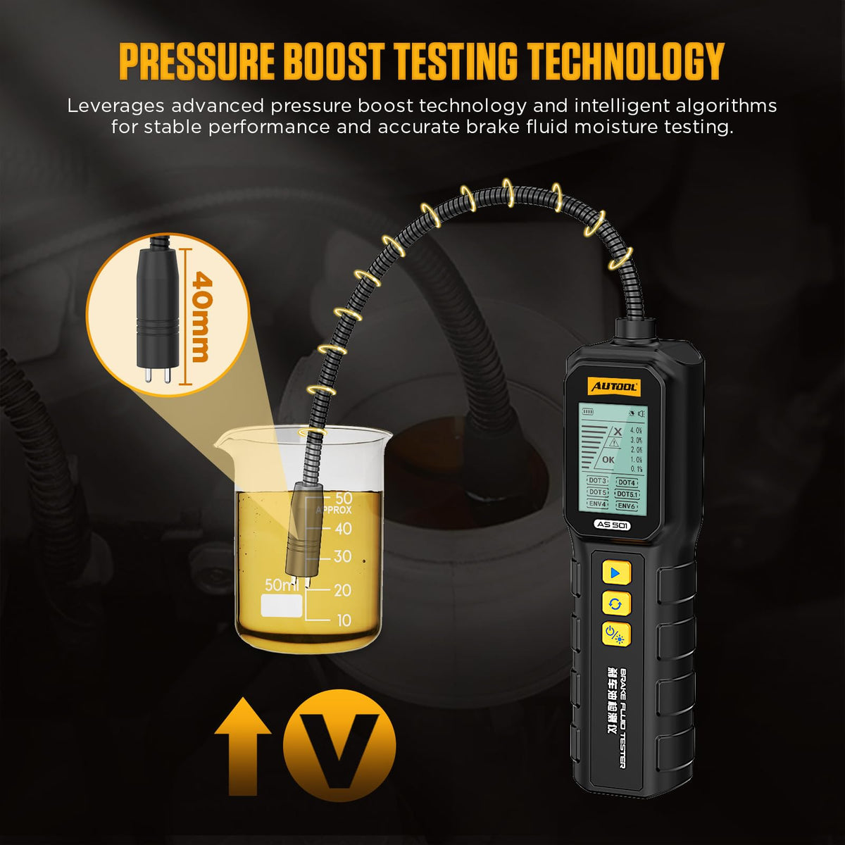 AUTOOL AS501 LCD readout displaying moisture result for fast decisions